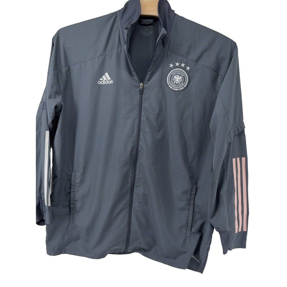 adidas Germany DFB Aeroready Track Jacket Men's 2XL Grey Pink White FI0739